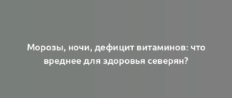 Морозы, ночи, дефицит витаминов: что вреднее для здоровья северян?